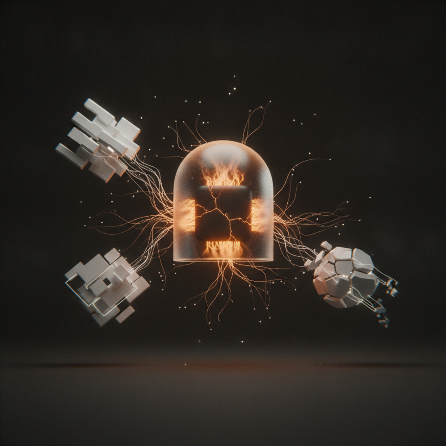 Illustrazione: Agenti AI autonomi operano su dispositivi edge, gestendo flussi di dati come un innesto tecnologico che si espande e si nutre localmente, garantendo resilienza e controllo senza…