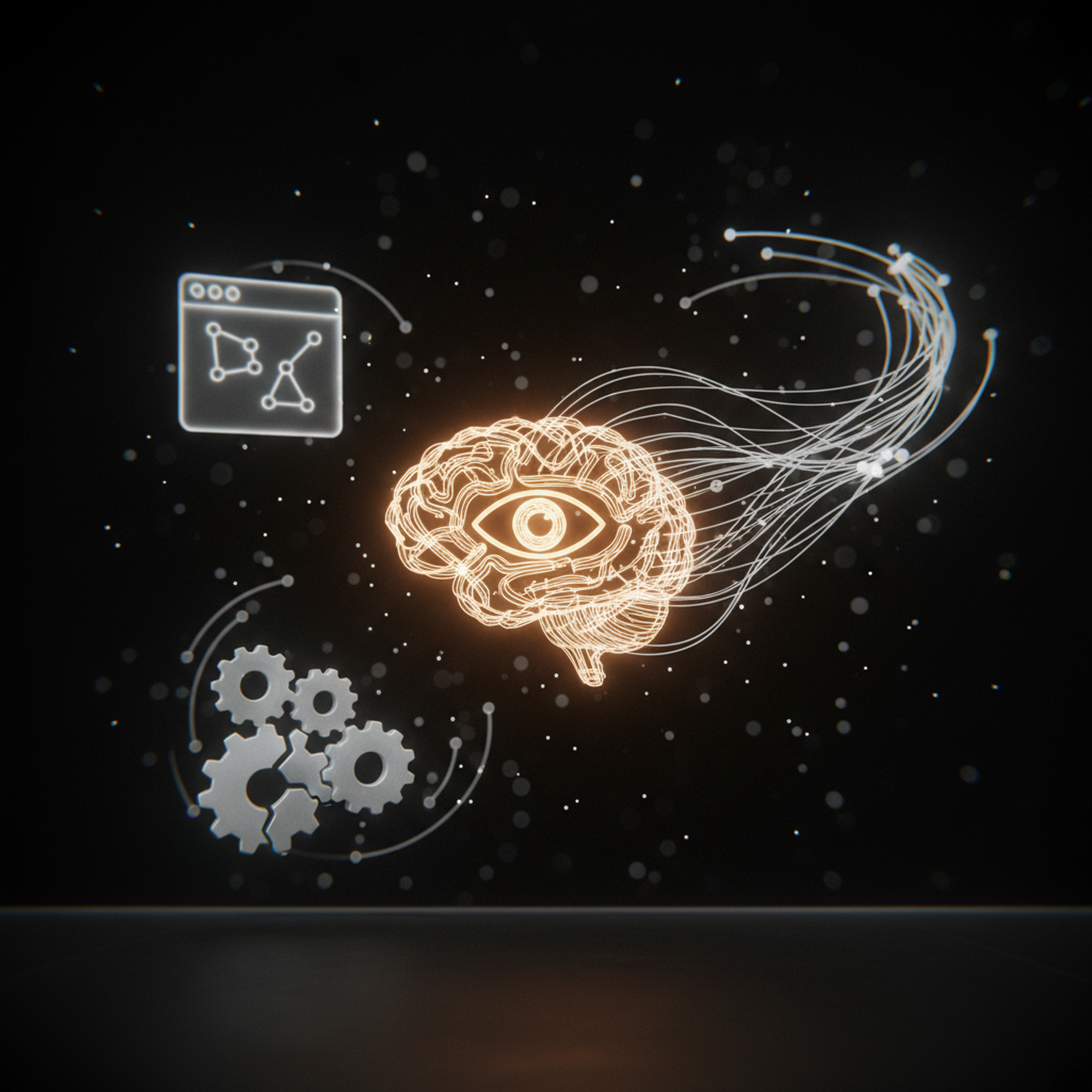 Illustrazione: La differenza tra un tradizionale RPA (rappresentato da ingranaggi rigidi e rotti) e i nuovi agenti AI (simboleggiati da un cervello digitale con connessioni fluide che 'vede' e 'i